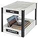 MyGift 2-Tier Vintage White Wood and Metal Document Tray Rack with Chalkboard Labels
