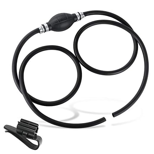 BOYISEN Gas Siphon Pump for Gas Gasoline Petrol Diesel Oil Liquid Water Fish Tank, Manual Hand Fuel Siphon Pump with 2 Durable Rubber Hose Corrosion Resistant