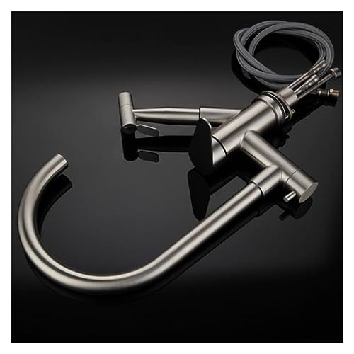 Mitigeur de cuisine en corps 304 en acier inoxydable brossé durable