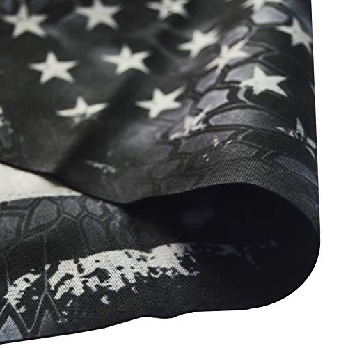 Obacle Motorcycle Face Mask Sun UV Dust Wind Protection Tube Mask Seamless Bandana Face Mask for Men Women Bike Riding Cycling Biker Fishing Outdoor Festival (US Flag Black Red Line)