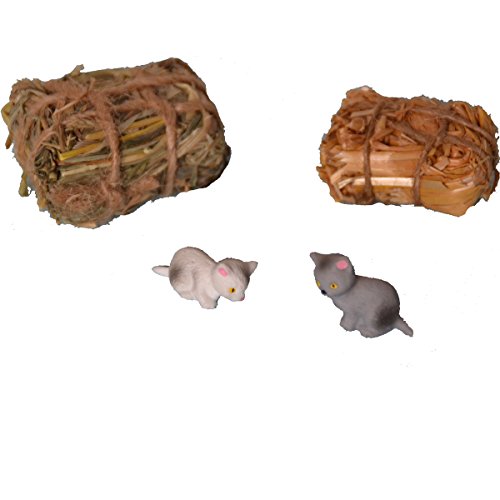 Alfred Kolbe Krippen AM 4 Set de Figurines de crèche de Noël Comprenant des ballots de Paille et des Chats Gris/Blanc Compatible avec des Figurines de 8-10 cm Cover