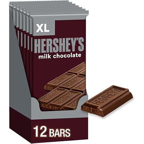 HERSHEY'S Milk Chocolate XL, Christmas Candy Bars, 4.4 oz (12 Count, 16 Pieces) Cover