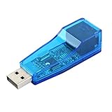 uxcell a12071800ux0207 Clear Blue USB Male to RJ45 Phone Jack LAN Adapter Connector