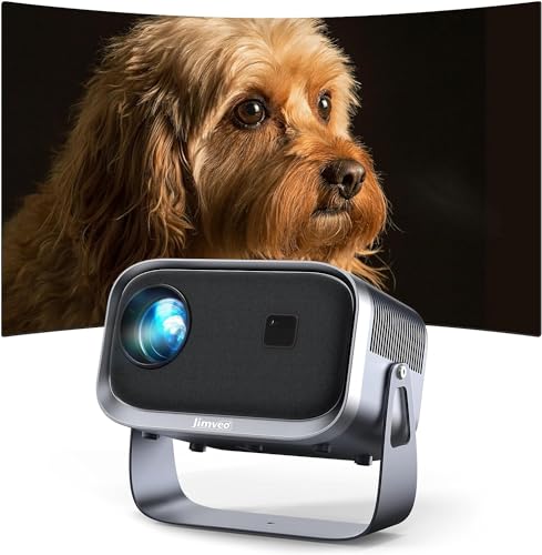 41QAACLmOmL Beamer【Elektrischer Fokus/Trapezkorrektur】±360° Rotating Mini Beamer 1080P Full HD 12000L WiFi6 Bluetooth Projektor Jimveo Sky Beamer Unterstützt 4K Heimkino 300'' Display mit iOS/Android/TV Stick/USB