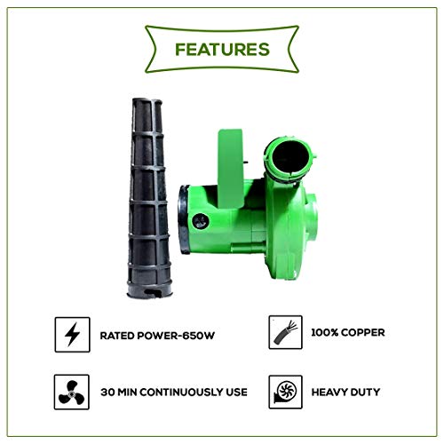 Image of ELMICO 700W PC Cleaner /Dust Cleaner /AC Cleaner Air Blower Machine for Home (Green) /Air Blower Machine Heavy Duty Guaranteed Motor continuously 40 min use /100% Copper Armature /6 feet Wire