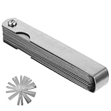 Cabilock Fühlerlehre Edelstahl Fühlerlehren Messwerkzeug mit Metrischer und Imperialer Skala Rostfrei Faltbar Vielseitig für Gitarren Motoren und Präzise Spaltmessung