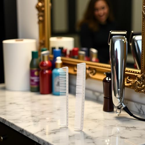 2 Peines Profesionales Blancos para Corte de Pelo miniatura 4