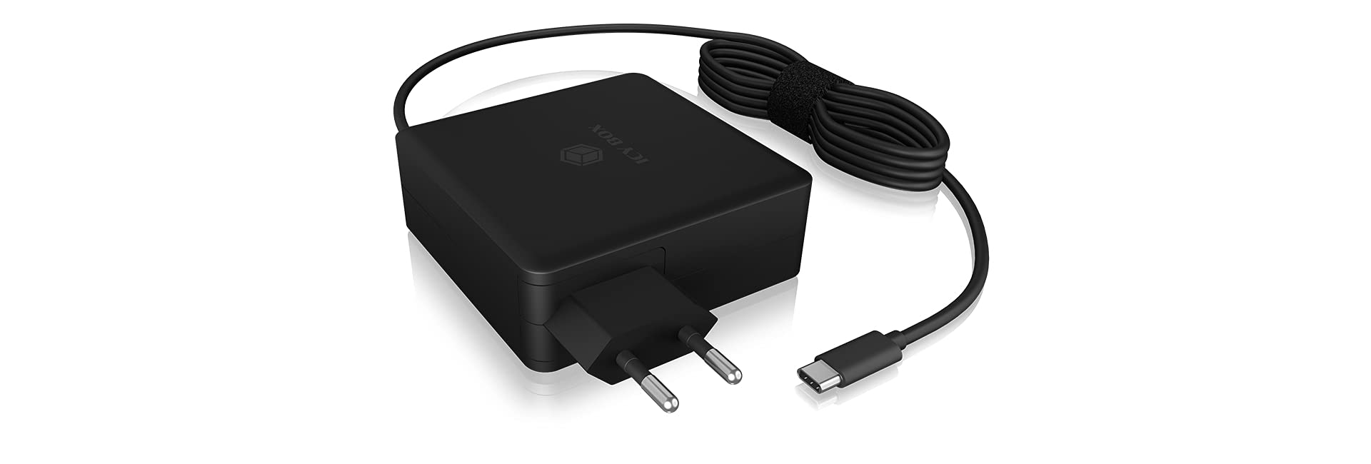 ICY BOX Power Delivery 3.0 60772 - Alimentatore di rete USB-C da 90 W, cavo da 1,8 m, colore: Nero