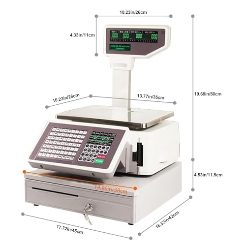 Báscula digital con impresora y pantalla dual 30kg miniatura 2