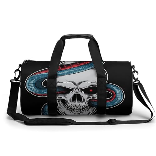 Sac de sport crâne de serpent idéal pour gym et voyage week-end de 45cm
