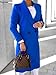 IDEALSANXUN Long Wool Coats for Women 2025 Fall Trench Coat Peacoat Double Breasted Blazer Jackets Overcoat Dress Winter Coat,Royal Blue,XXL