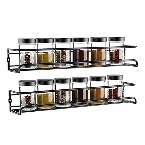GAROEN Especiero de Acero Inoxidable de 2 Niveles para Colgar en la Pared, Ideal para Cocina y despensa.
