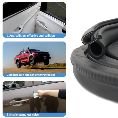 Image of 40Ft Car Door Seal Strip,U-Shaped Automotive Weather Stripping Rubber Seal Strip with Metal Clips,Universal Push-in Car Door Edge Guards Fits Car Boat RV Truck Home (40Ft)