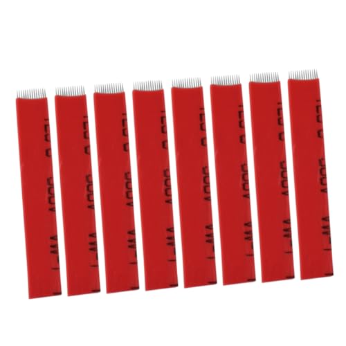 Baluue 50 Uds 14 Cuchillas Para Microblading Cuchillas Para Cejas Agujas Para Cejas Color Rojo