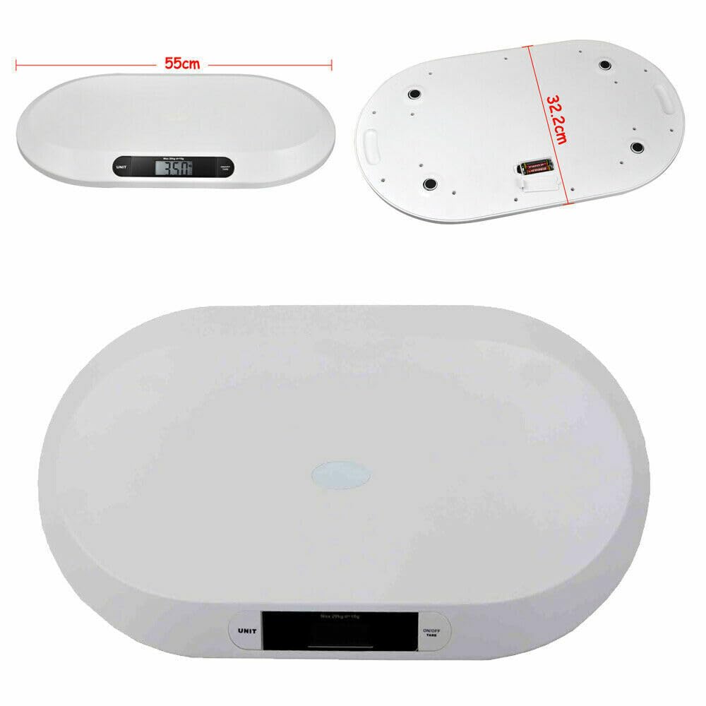 Bilancia per bambini piatta digitale fino a 20 kg, bilancia professionale per animali per bambini, indicatore LED, spegnimento automatico, funzione tara, per pesare bambini, conigli, gatti, cani, ecc