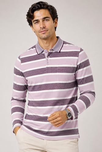 Image of SANE ORIGINALS Full Sleeves Polo T-Shirt for Men with Pocket || Stripe Collar and Pocket T-Shirt for Men Long Sleeves
