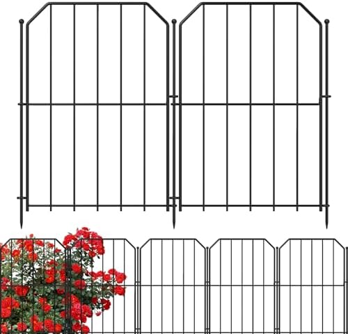 Yeabett Gartenzaun 19 Stück, Dekorativer Metallzaun für Garten | Hundezaun Outdoor Tierbarriere für Blumenbeet, Hof, Terrasse, Patio, Hund, Hundezäune Gartenbeet, Total 589 cm (L)