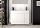  DUCHA.ES Mueble DE BAÑO con Lavabo ENCIMERA y toallero Moderno Medidas (80CM,Blanco)