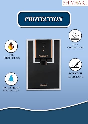 Image of Water Purifier Cover Compatible with Aqquaguard Glam /Enrich RO+UV Stainless Steel - Dustproof & Waterproof Body Protection Cover with Transparent Front Window & Velcro Closure
