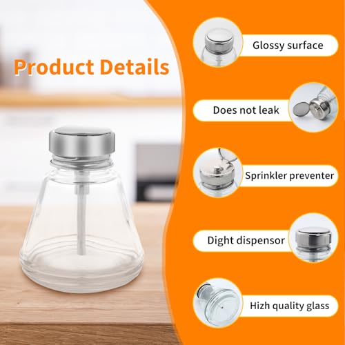 3 Pcs 6 Oz/150ml Alcohol Bottle Pump Dispenser with Metal Clamshell Clear Pump Dispenser Bottle, Push Down Pump Dispenser Refillable Alcohol Pump Dispenser Bottle for Makeup Remover3