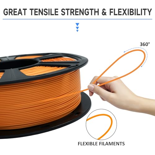 Image of GIANTARM 3D Printer Filament, Orange Pla Filament, 1Kg(2.2lbs) Spool, 1.75mm Dimension Accuracy + /- 0.03mm, 3D Printing Filament
