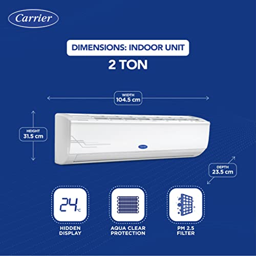 Image of Carrier 2 Ton 3 Star Fixed Speed Split AC (Copper,Auto Cleanser, Economic Sleep Mode, High Density Filter for Dust Filtration, ESTER Ex -CAS24ES3R32F0,White), Free 1 Year Extended warranty
