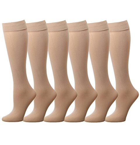 Women Trouser Socks (6-Pack) 700-8-BEIGE6