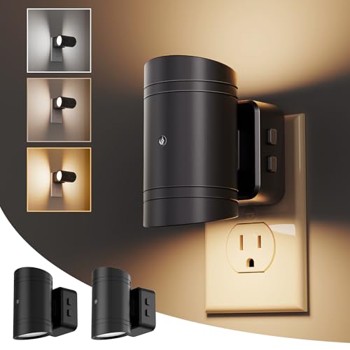 Image of L LOHAS LED Night Light, Dimmable Night Lights Plug into Wall,2 Pack 3CCT Nightlight for Kids,180 Rotatable, 3000K /4000k /5000K Adjustable Night Lights with Dusk to Dawn Sensor for Bedroom Bathroom