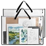 EOOUT 2 Pack 24x36 Inches Art Portfolio Case, Portfolio Folder for Artwork, Posters Storage Bag with Zipper and Handle Mesh Folder Organizers for Poster, Scrapbook, Keepsake and Bulletin Board