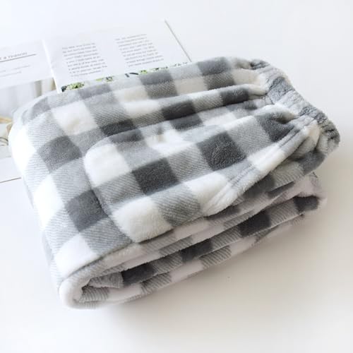 Image of codcm Womens Plaid Fluffy Pajama Pants Fuzzy Fleece Cozy Lounge Pants with Pockets Winter Warm Pj Bottoms