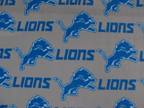 Fabric Traditions Fleece Detroit (Football Team) Gray Background 100% Polyester Sold by The Yard