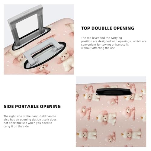 Luggage Cover - Puppy Crown Pink White Print Travel Suitcase Covers For Luggage, High Elasticity Suit Case Cover Protector Fits 18-32 Inch4