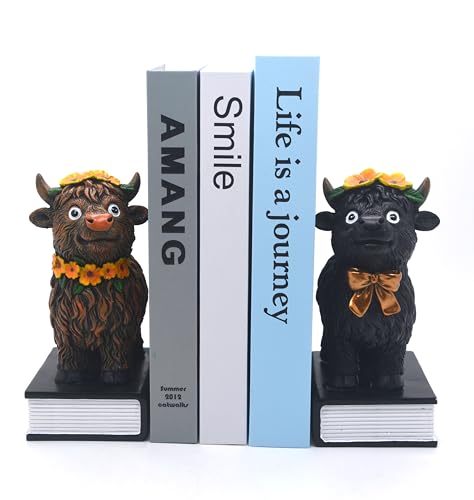 Highland Cow Bookends Highland Cow Statues Bookends for...