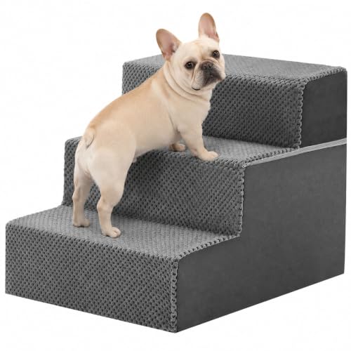 Image of NEWBULIG 3-Step Dog Stairs, 13.5 inch H Dog Steps for Sofa and Chair, Standard | Non-Slip Sturdy Pet Steps for Small Dogs and Cats, Pet Ramp for High Bed Indoor