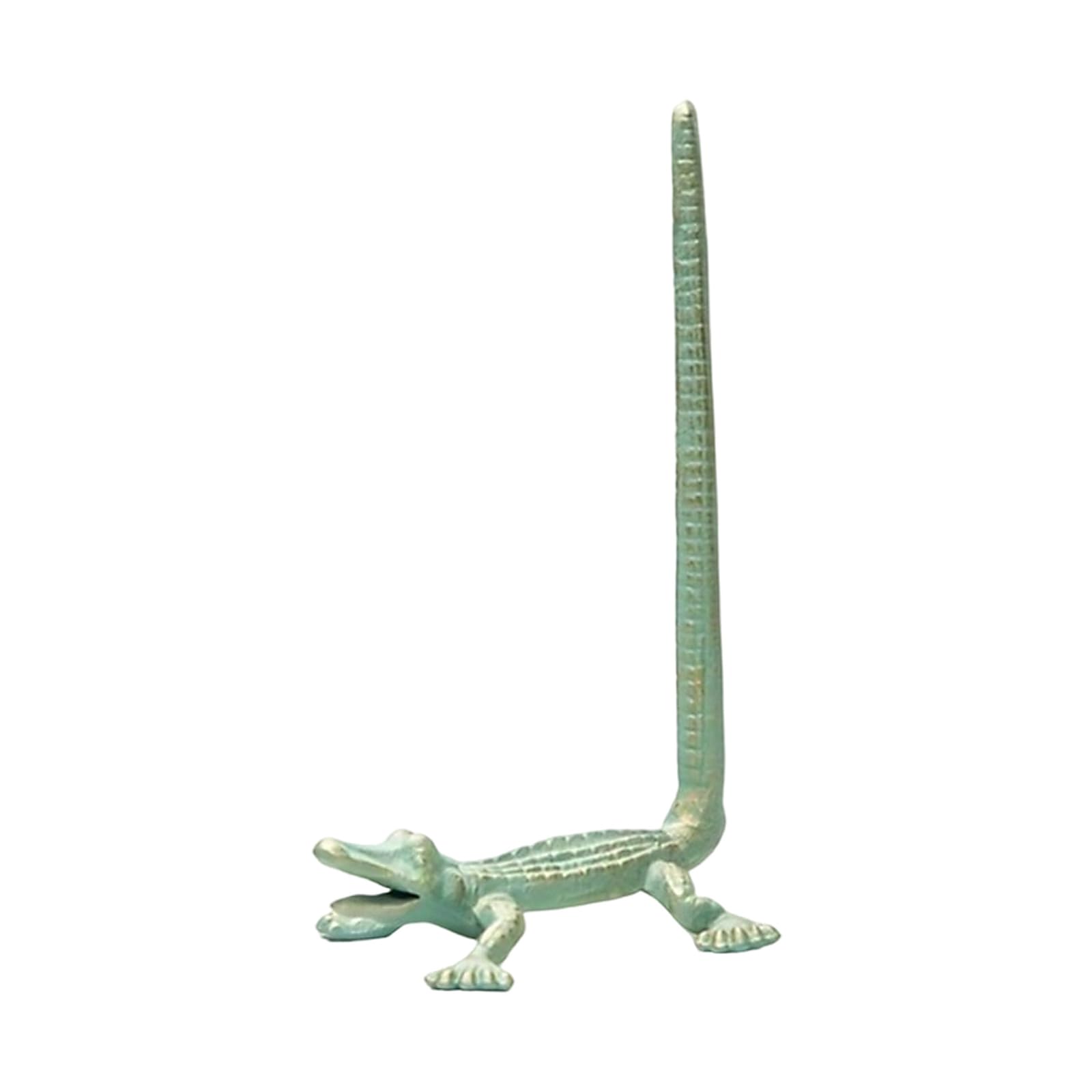 Wrought Iron Friendly Varnished Tissue Holder Gharial Sculpture Smooth Border Denial Building Required Gharial Design for Space Saving Bathroom Kitchen Stable
