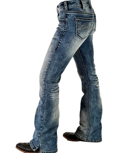 Cowgirl Tuff Western Jeans Womens DFMI Bleach 25 Reg Med Wash JBLEAC2