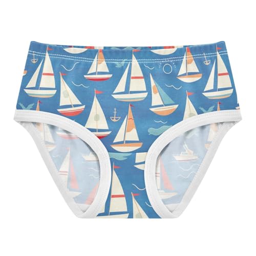 Boats Anchor Girls' Underwear Cotton Wave Girls Briefs Soft Toddler Underwear 2T