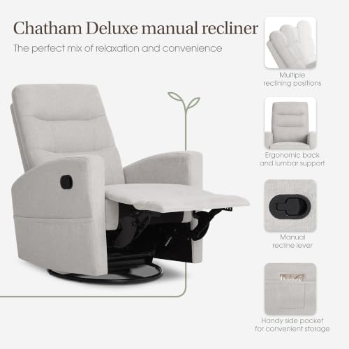 Image of Dream On Me Chatham Deluxe Nursery Glider Recliner, Amazon Exclusive, Soft Pebble