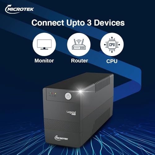 Image of Microtek Legend 650 Line Interactive UPS 650VA /360W, Micro Processor Based UPS System, an Ideal Power Backup & Protection for Desktop PC & Home Office with 2 Years on Electronics and 1 year on Battery