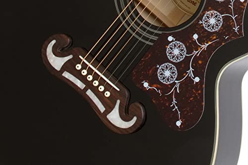Epiphone J200 Ec Studio, Acoustic/Electric Guitar (Ebony) #TOP4