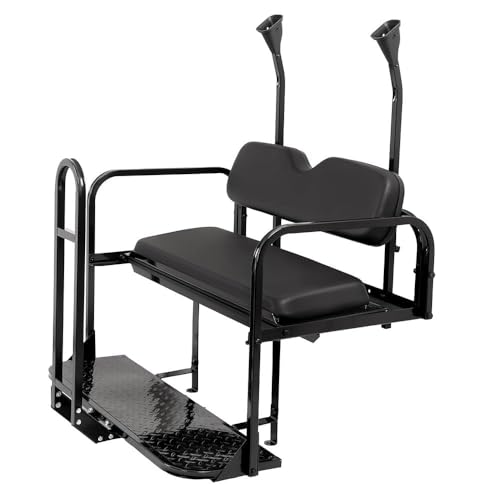 ECOTRIC Rear Seat Kit W/Grab Bar Compatible with 2004-Up Club Car Precedent/Tempo/Onward Gas or Electric All Models Flip Folding Back Seat w/Roof Support