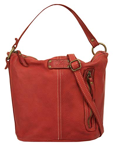 Cluty Umhängetasche echt Leder Damen | Made in Italy, Vintage Schultertasche, Crossbody Bag, Handtasche aus Rindleder | 020895