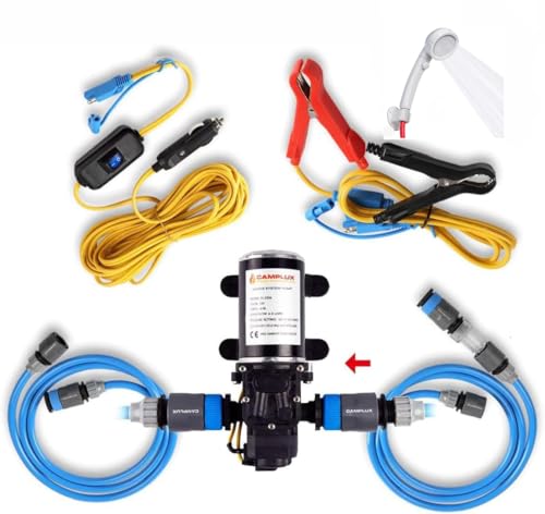 Camplux 12V Water Pump Kit with Shower Head and Hose