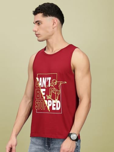 Image of Lux Nitro Men's Sleeveless Gym Tank Top Combed Cotton | Scoop Neck Athletic Vest | Ultra-Soft, Tag-Free, Urban Fitness Wear