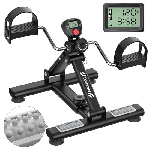 Portable Under Desk Pedal Exerciser: Sportneer Low Resistance Exercise Bike Folding Indoor Exercise...