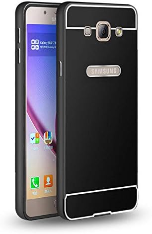 Samsung Galaxy A8 Case, Nicelin(TM) Aluminum Metal Frame and Acrylic Plastics Cover Case for Samsung Galaxy A8 with Clean Cloth (Black)