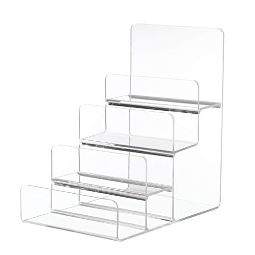 DOITOOL Acrylic Display Shelf Acrylic Purse Stand 4 Tier- Clear Wallet Display Stand Holder- Transparent Acrylic Riser for Purse Storage Keyboard Display Jewelry Display Book Display Figure Shelf