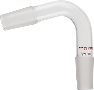 ADAMAS-BETA Glass Distillation Adapter 75 Degree Bent with 24/40 Standard Taper Joint, Lab Glassware
