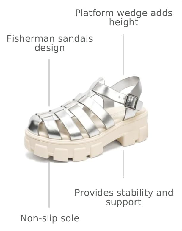 Image of Colgo Womens Platform Wedge Sandals Chunky Block Heeled Adjustable Buckle Fisherman Sandals for Summer