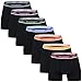 Produktbild INNERSY Boxershorts Herren Schwarz Mid Trunks Baumwolle Unterhosen Männer Retroshorts 7er Pack (XXL, Buntes Schwarz)